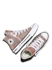 Converse Pink Chuck Taylor EVA Lift Glitter Trainers - Image 7 of 9