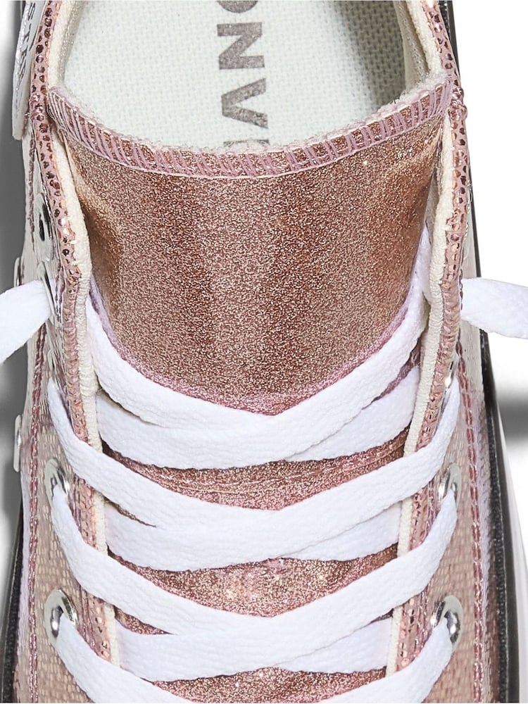 Converse Pink Chuck Taylor EVA Lift Glitter Trainers - Image 9 of 9