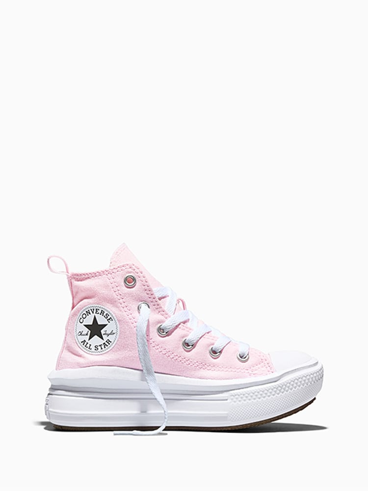 Rose/Blanc - Baskets junior montante Converse Move à plateforme - Image 1 de 6