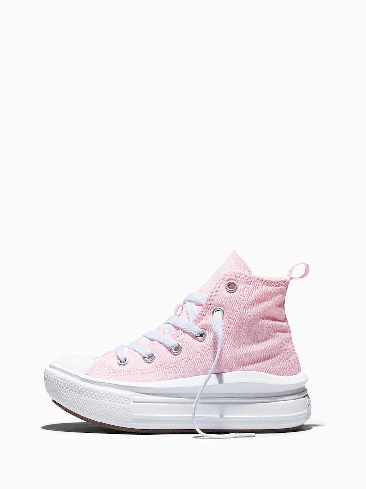 Rose/Blanc - Baskets junior montante Converse Move à plateforme - Image 2 de 6