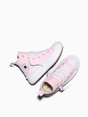 Rose/Blanc - Baskets junior montante Converse Move à plateforme - Image 5 de 6