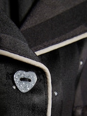 River Island Black Hotfix Fur Cuff Pyjamas - Image 4 of 4