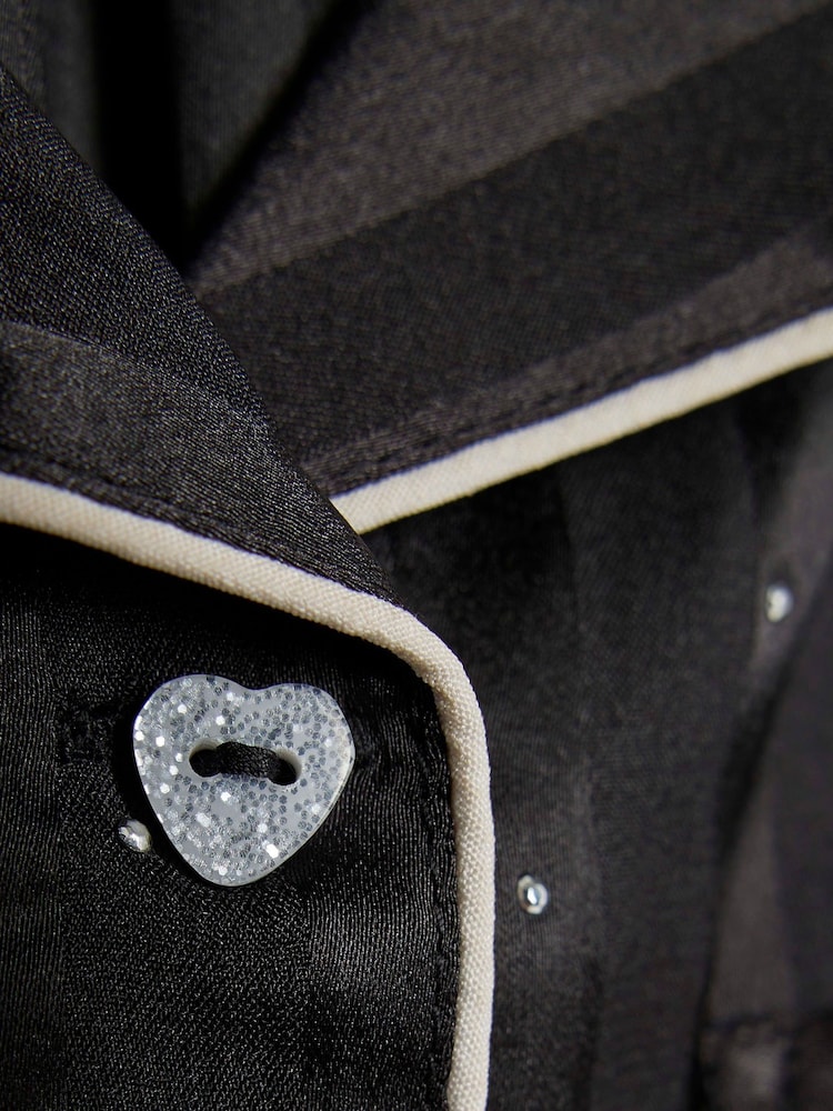 River Island Black Hotfix Fur Cuff Pyjamas - Image 4 of 4