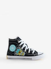 Converse Black/White Minions Classic Hightop Trainers - Image 1 of 7
