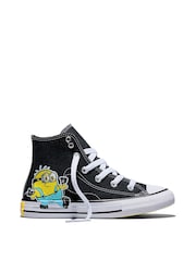 Converse Black/White Minions Classic Hightop Trainers - Image 3 of 7