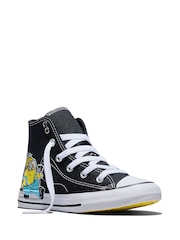Converse Black/White Minions Classic Hightop Trainers - Image 5 of 7