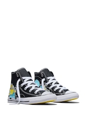 Converse Black/White Minions Classic Hightop Trainers - Image 6 of 7