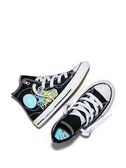 Converse Black/White Minions Classic Hightop Trainers - Image 7 of 7