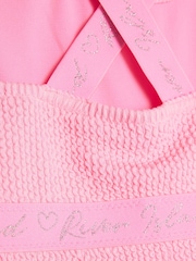 River Island Pink Girls Elastic Textured Swimsuit - Image 4 of 4