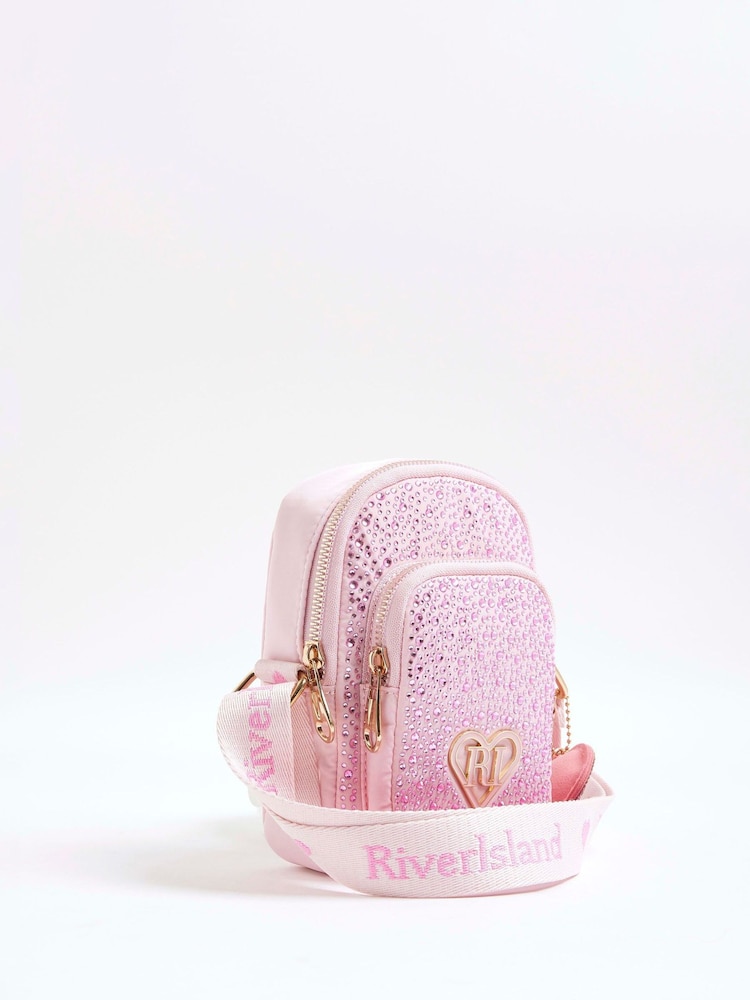 River Island Pink Girls Heatseal Festival Bag - Image 1 of 5