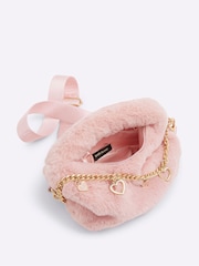 River Island Pink Girls Fur Chain Grab Bag - Image 5 of 5