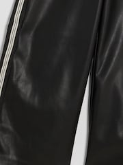 River Island Black Faux Leather Side Stripe Wide Leg Trousers - Image 4 of 4