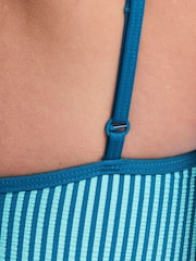 Nike Blue Ripple Square Neck One Piece Swimsuit - Image 4 of 4