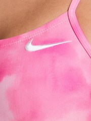 Nike Pink Hydrastrong Multi Print Cutout One Piece Swimsuit - Image 3 of 4