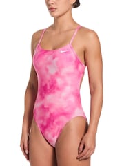 Nike Pink Hydrastrong Multi Print Cutout One Piece Swimsuit - Image 4 of 4