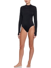 Nike Black Hydralock Long Sleeve One Piece Swimsuit - Image 1 of 6