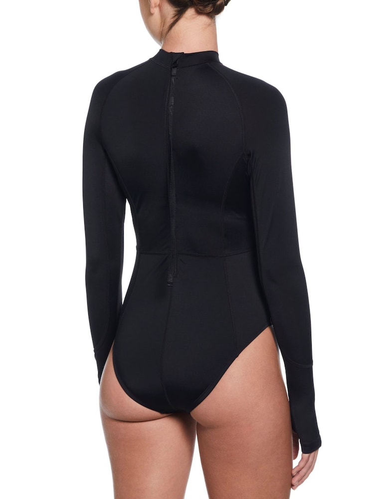 Nike Black Hydralock Long Sleeve One Piece Swimsuit - Image 2 of 6