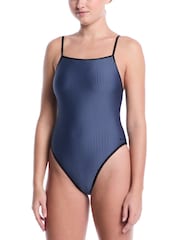 Nike Grey Ripple Square Neck One Piece Swimsuit - Image 1 of 5