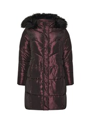 Yours Curve Purple Midi Puffa Coat - Image 5 of 5