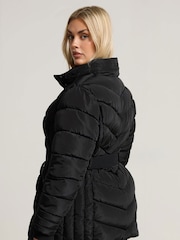Yours Curve Black Ski Coat With Buckle Coat - Image 3 of 6