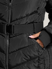 Yours Curve Black Ski Coat With Buckle Coat - Image 4 of 6