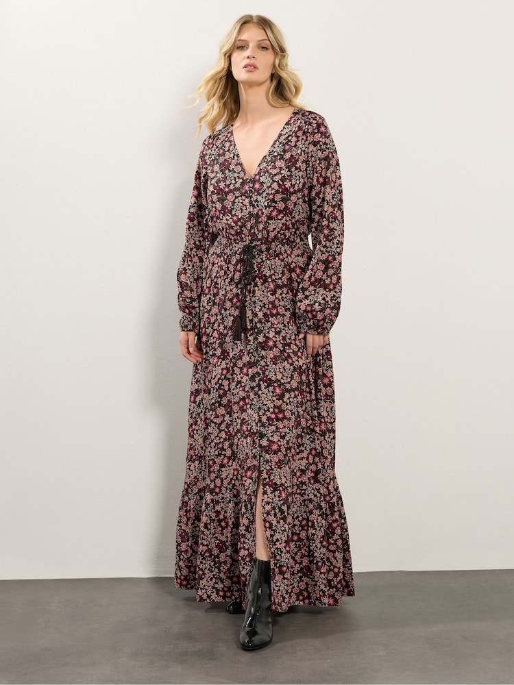 Long Tall Sally Black Button Maxi Dress - Image 1 of 5