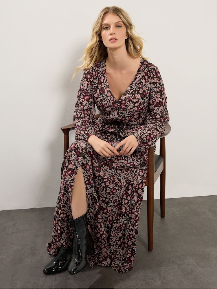 Long Tall Sally Black Button Maxi Dress - Image 2 of 5