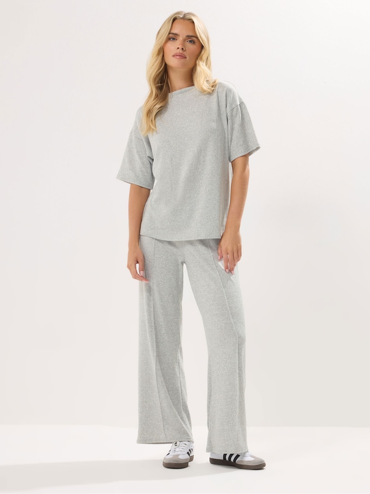 PixieGirl Petite Grey Soft Touch Short Sleeve Funnel Neck Top - Image 2 of 5