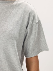PixieGirl Petite Grey Soft Touch Short Sleeve Funnel Neck Top - Image 4 of 5