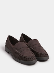 Yours Curve Brown Extra Wide Fit Extra Wide Fit Ruched Loafers - Image 3 of 5