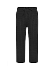 Yours Curve Black Wide Fit Bubble Texture Wide Leg Trousers - Image 5 of 5