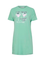Yours Curve Green Cocktail Club Nighties 2 Pack - Image 2 of 8