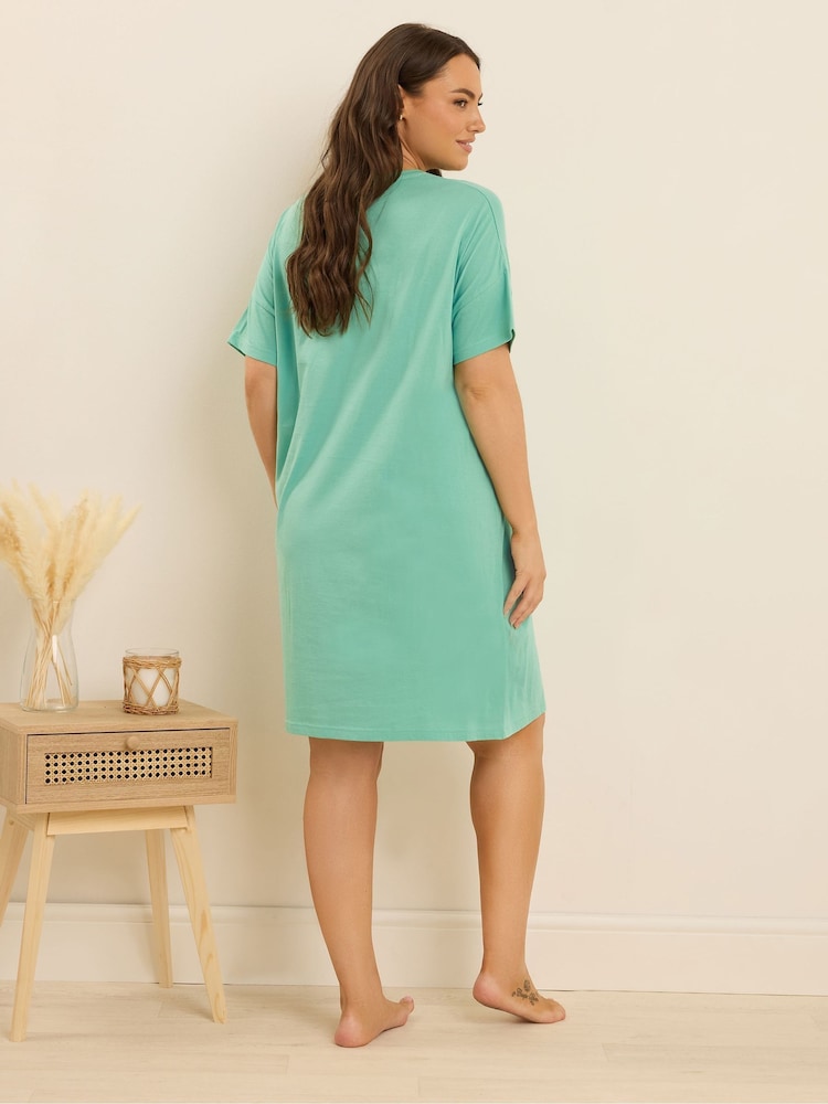 Yours Curve Green Cocktail Club Nighties 2 Pack - Image 8 of 8 Yours Curve Green Cocktail Club Nighties 2 Pack - Image 8 of 8