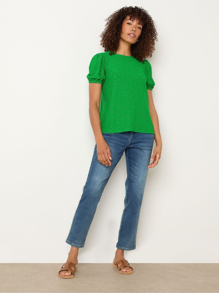 Blusa M&Co Broderie com manga puff sleeve - Imagem 2 de 5