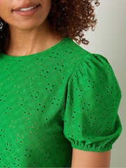Blusa M&Co Broderie com manga puff sleeve - Imagem 4 de 5
