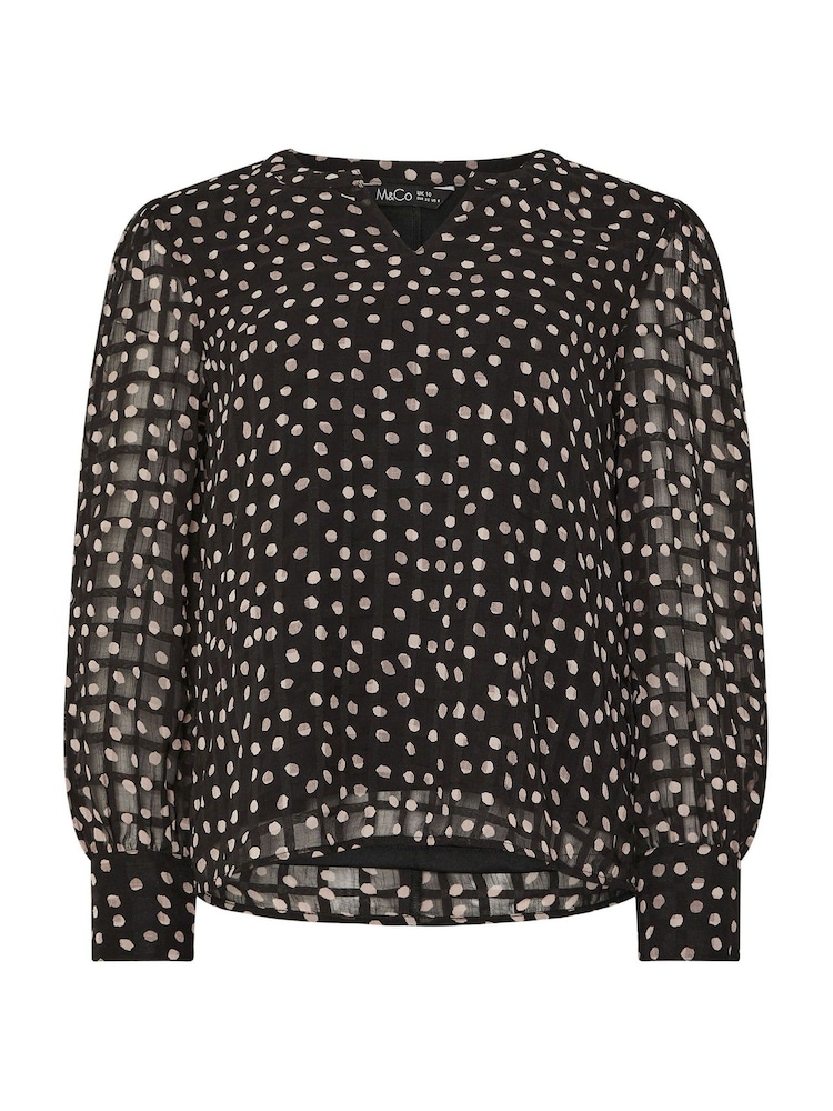 M&Co Spot Print Blouse - Imagem 6 de 6