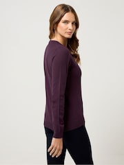 M&Co Purple Crew Neck Basic Jumper - Image 3 of 5