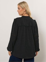 Yours Curve Black Detail Long Sleeve Blouse - Image 4 of 6