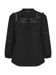 Yours Curve Black Detail Long Sleeve Blouse - Image 6 of 6