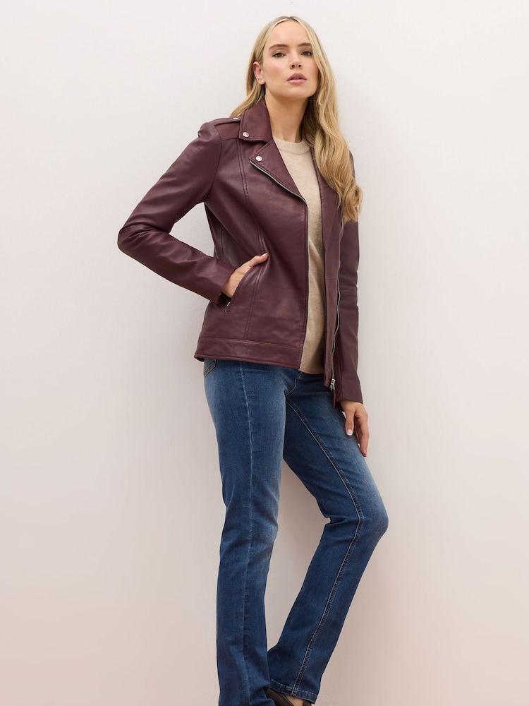 Long Tall Sally Red Premium Leather Jacket - Image 2 of 5