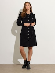 M&Co Black Short Cord Shirt Dress - Image 1 of 5