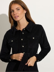 M&Co Black Short Cord Shirt Dress - Image 4 of 5