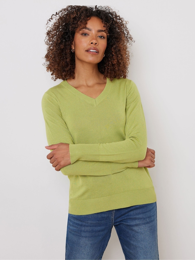Verde - M&Co V-Neck Basic Jumper - Imagem 2 de 6