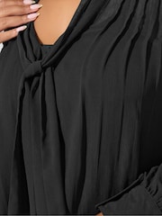 Yours Curve London Pleated Shoulder Bow Blouse - Slika 4 iz 5