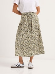 PixieGirl Petite Green Petite Self Belted Midi Skirt - Image 2 of 5