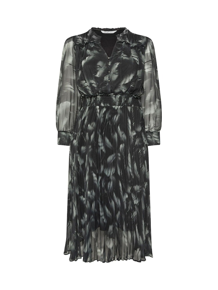 Yours Curve Chrome Black London Pleated Shirt Dress - Image 5 of 5
