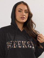 Yours Curve Black Weekend Hoodie - Image 3 of 5