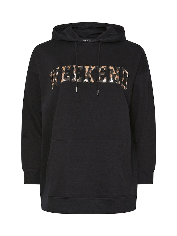 Yours Curve Black Weekend Hoodie - Image 5 of 5