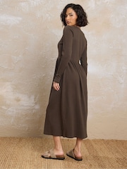 PixieGirl Petite Ribbed Button Maxi Dress - Imagem 3 de 5