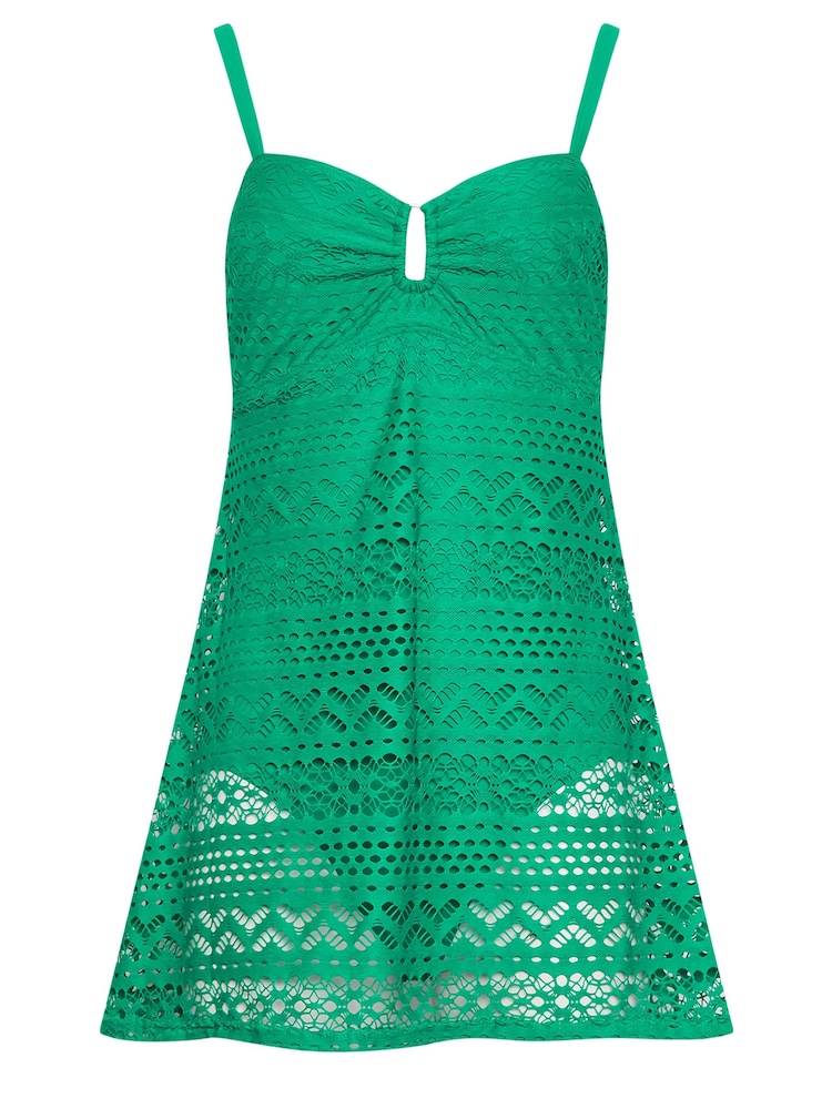 Long Tall Sally Green Tall Crochet Swim Dress - Image 5 of 5